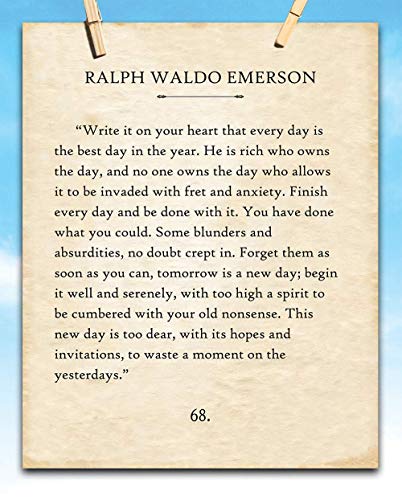 Ralph Waldo Emerson - Write It On Your Heart - 11x14 Unframed Typography Book Page Print - Great Motivational and Inspirational Gift and Decor Under $15